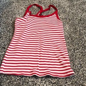 Red and white tank top